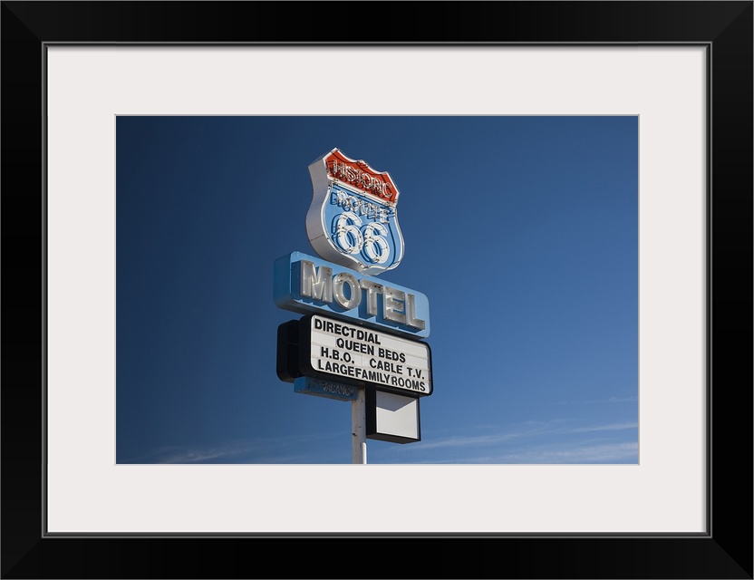 Low angle view of a motel sign, Route 66, Seligman, Yavapai County, Arizona, USA