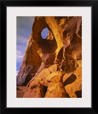 Low angle view of a natural arch, Suns Eye Arch, Monument Valley Tribal Park, Arizona