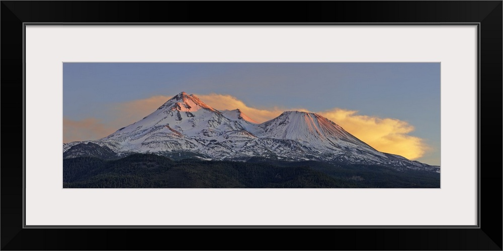 Low angle view of a snow covered mountain, Mt Shasta, Siskiyou County, California