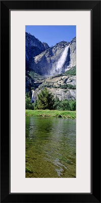 Low angle view of a waterfall, Yosemite Falls, Yosemite National Park, California