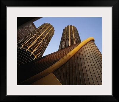 Low angle view of buildings, Marina Towers, Chicago, Illinois