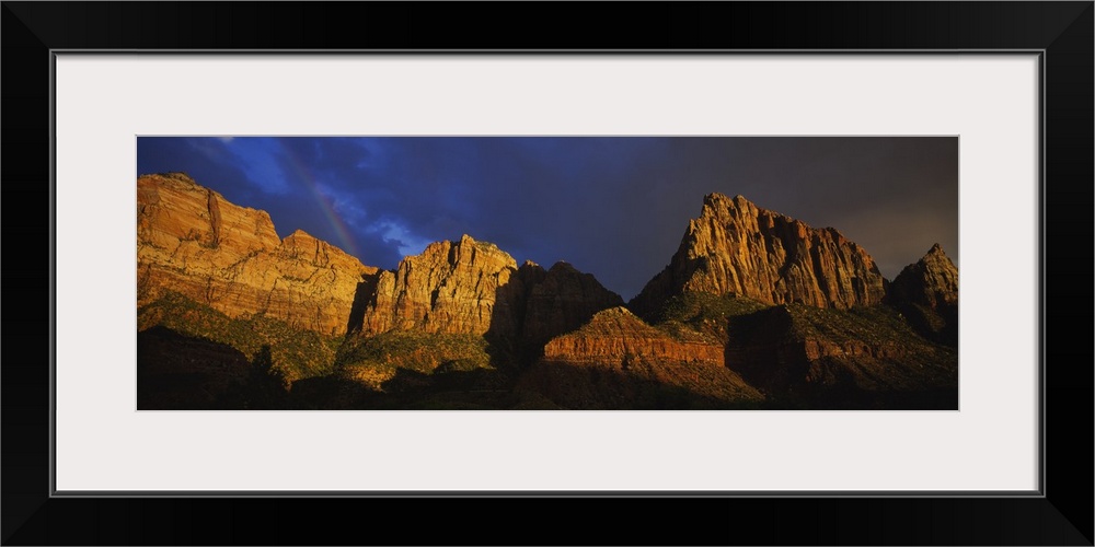 Low angle view of cliffs, Zion National Park, Utah