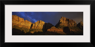 Low angle view of cliffs, Zion National Park, Utah