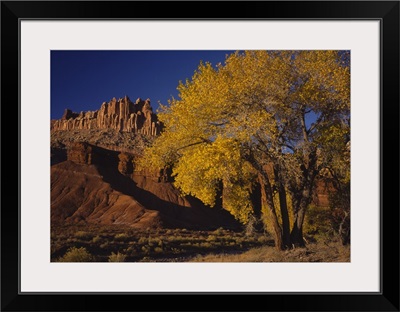 Low angle view of rock formations, Capitol Reef National Park, Utah