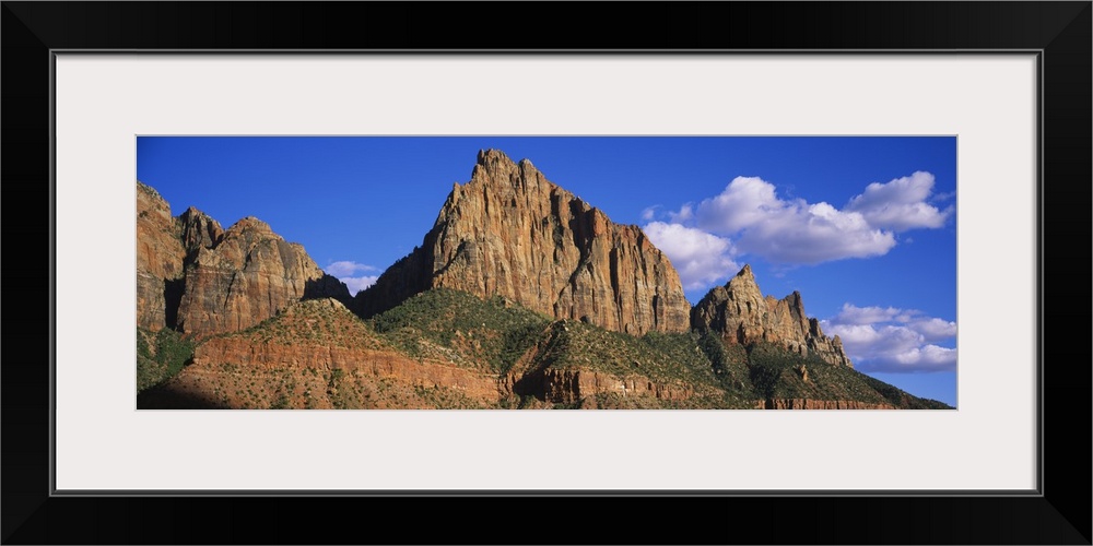 Low angle view of rock formations, Zion National Park, Utah