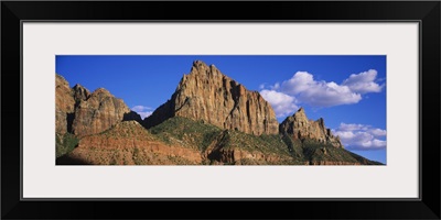 Low angle view of rock formations, Zion National Park, Utah