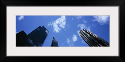 Low angle view of skyscrapers, Columbus Circle, Manhattan, New York City, New York State