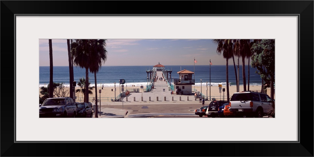 Pier over an ocean, Manhattan Beach Pier, Manhattan Beach, Los Angeles County, California, USA