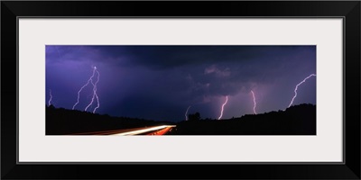 Michigan, lightning, road
