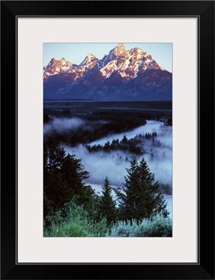Mist over Snake River, sunrise light, Grand Teton National Park, Wyoming