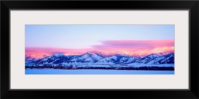 Montana, Bozeman, Bridger Mountains, sunset