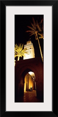 Morocco, Marrakech, Koutoubia Minaret, night