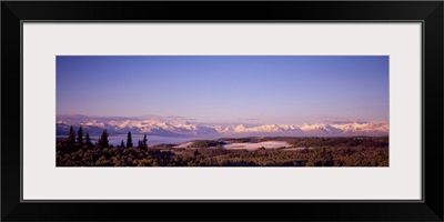 Mountain range covered with snow, Rocky Mountains, Kananaskis Country, Calgary, Alberta, Canada