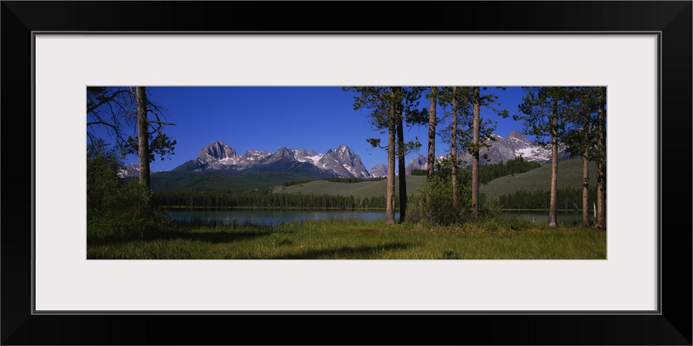 Mountains in a landscape, Sawtooth Mountains, Idaho