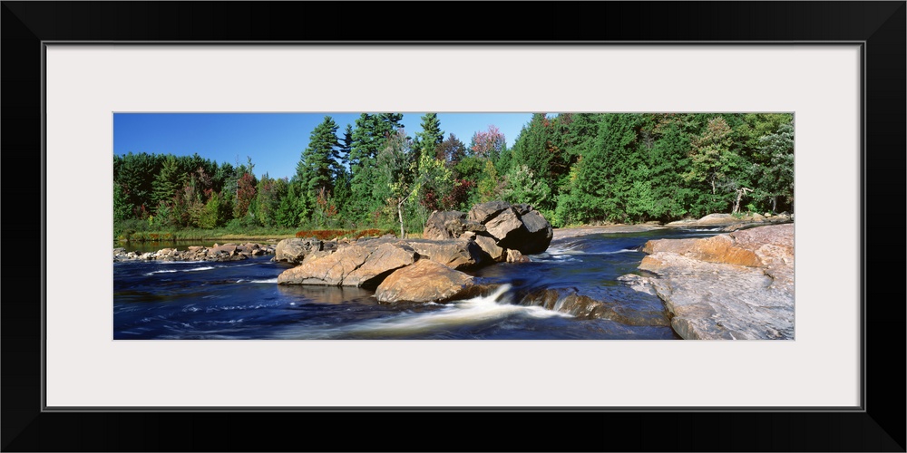 New York, Adirondack State Park, Moose River, River flowing through the forest