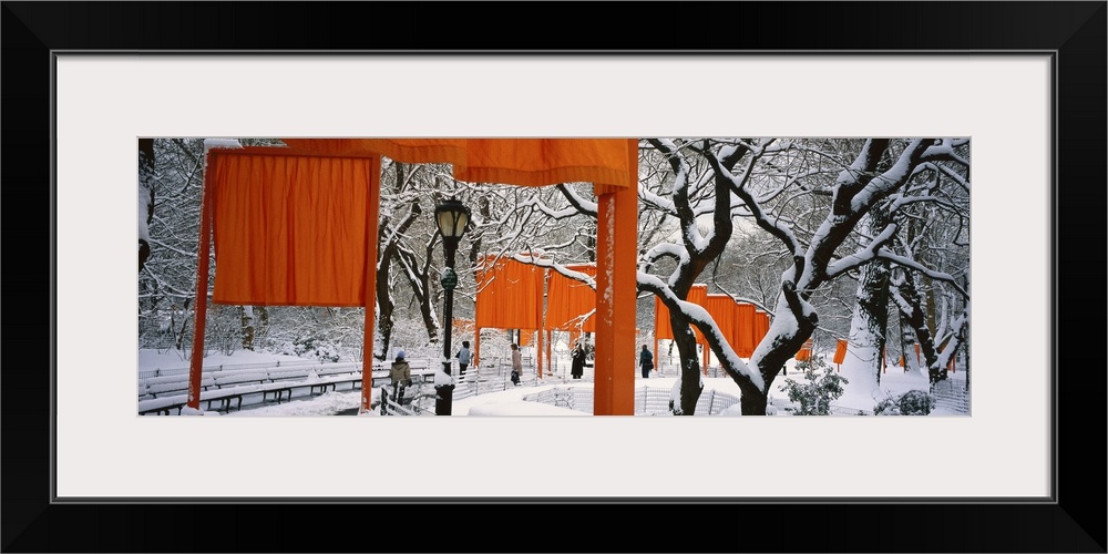 New York, New York City, Central Park, People walking in the The Gates