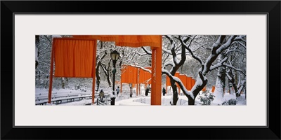 New York, New York City, Central Park, People walking in the The Gates