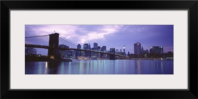 New York State, New York City, Brooklyn Bridge, Skyscrapers in a city