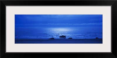 Ocean at night, Bandon State Natural Area, Bandon, Coos County, Oregon