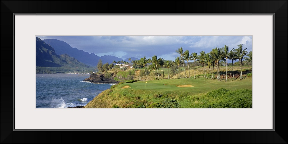 Palm trees at seaside, Kiele Course, Number 13, Kauai Lagoons Golf Club, Lihue, Hawaii