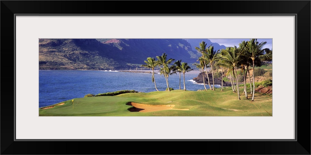 View of the sea from the 13th Hole at the Kauai Lagoons Golf Club in Lihue, Hawaii.