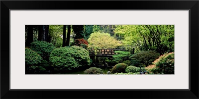 Panoramic view of a garden, Japanese Garden, Washington Park, Portland, Oregon