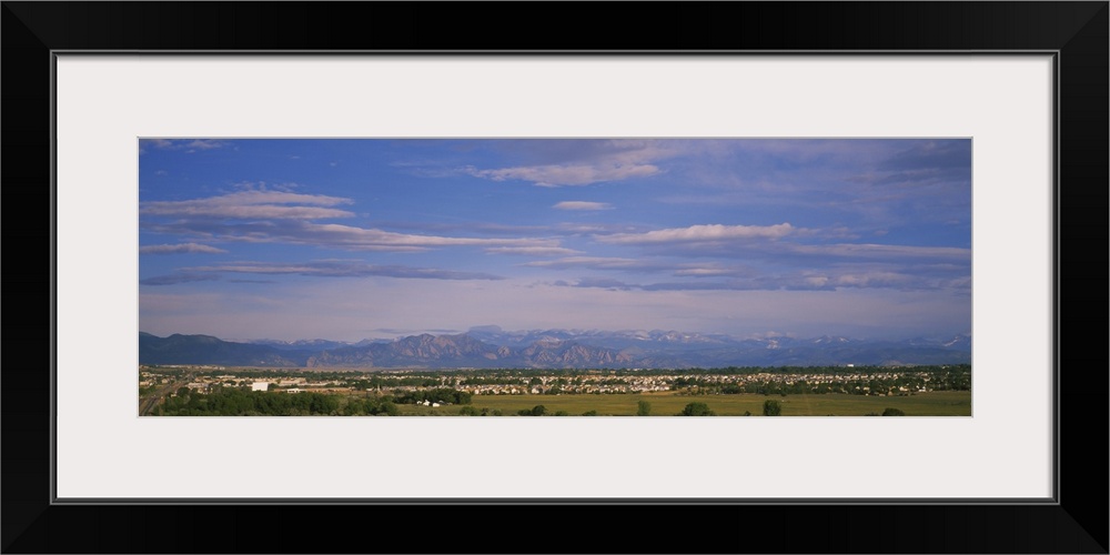 Panoramic view of rocky mountains thirty miles outside of Boulder , Colorado