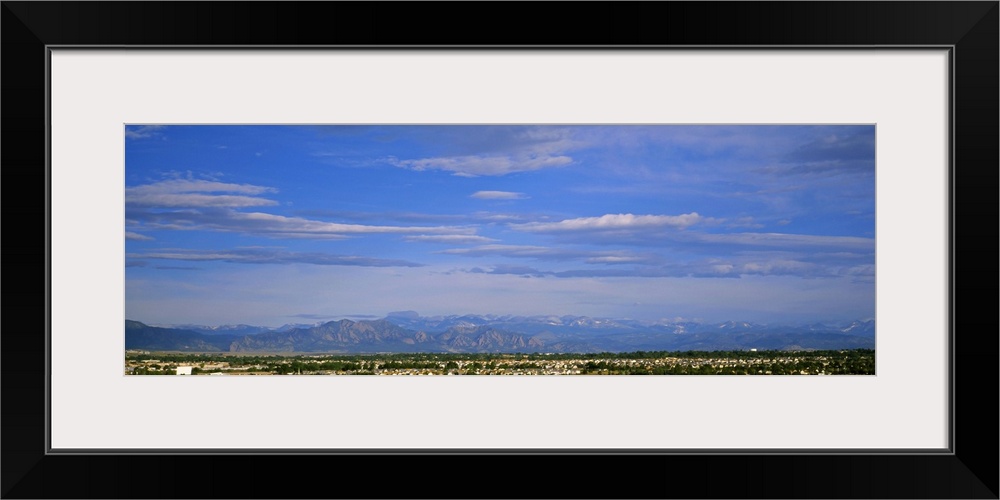 Panoramic view of rocky mountains thirty miles outside of Boulder , Colorado