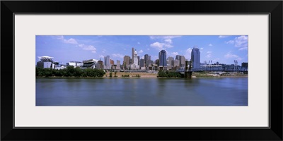 Paul Brown Stadium with John A. Roebling Suspension Bridge, Cincinnati, Ohio