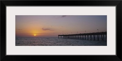 Pier at sunset, Gulf of Mexico, Venice, Florida