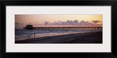 Pier in an ocean, Newport Pier, Newport Beach, Orange County, California,