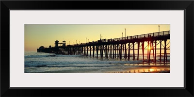 Pier in the ocean at sunset Oceanside San Diego County California