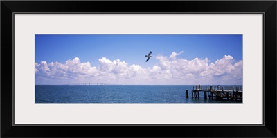 Pier over the sea, Fort De Soto Park, Tampa Bay, Gulf of Mexico, St. Petersburg, Pinellas County, Florida