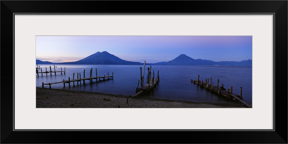 Piers over a lake, Guatemala