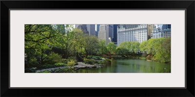 Pond in a park, Central Park South, Central Park, Manhattan, New York City, New York State