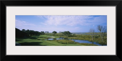 Pond on a golf course, The Currituck Club, Corolla, Outer Banks, North Carolina