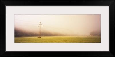 Power lines in a field, Baden-Wurttemberg, Germany