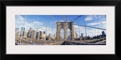 Railings of a bridge, Brooklyn Bridge, Manhattan, New York City, New York State, USA, (pre Sept. 11, 2001)