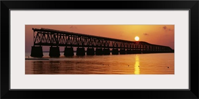 Railroad bridge at sunset, Florida Keys, Florida