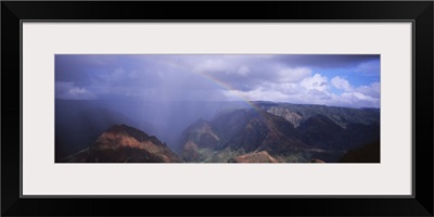 Rainbow over a canyon, Waimea Canyon, Kauai, Hawaii