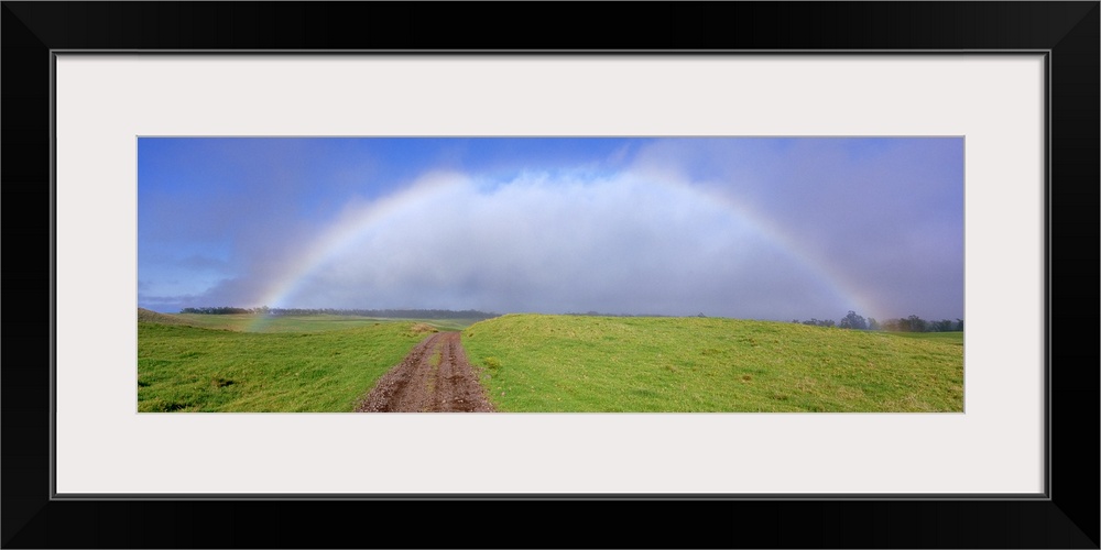 Rainbow over a landscape, Kamuela, Big Island, Hawaii