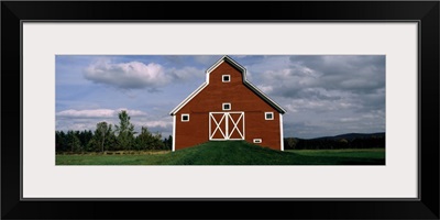 Red barn in a farm, Vermont,