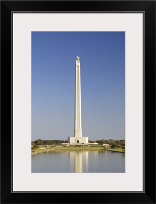 Reflection of a monument in the pool, San Jacinto Monument, Texas