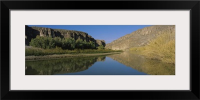 Reflection of a mountain in a river, Rio Grande River, Big Bend National Park, Texas