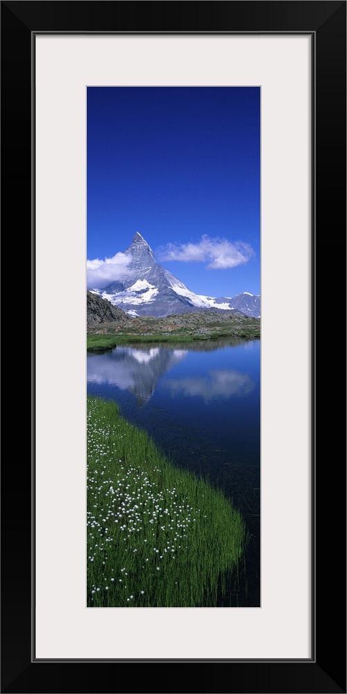 Reflection of mountain in water, Riffelsee, Matterhorn, Switzerland