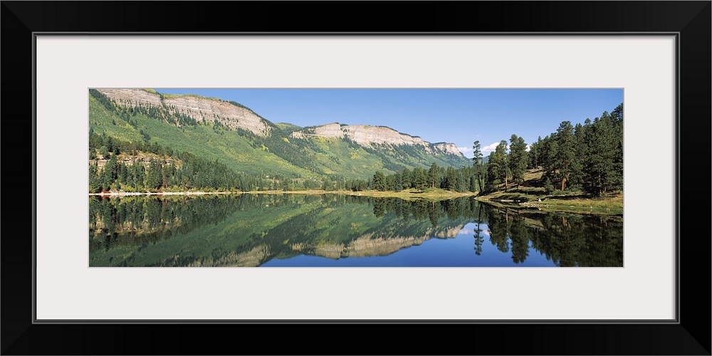 Reflection of mountains in a lake, Haviland Lake, Hermosa Cliffs, Colorado, USA