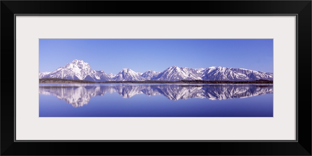 Reflection of mountains in a lake, Teton Range, Jackson Lake, Grand Teton National Park, Wyoming,