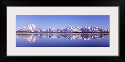 Reflection of mountains in a lake, Teton Range, Jackson Lake, Grand Teton National Park, Wyoming,