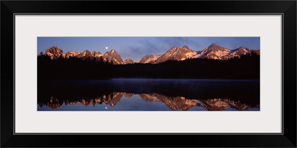 Reflection of mountains in water Little Redfish Lake Sawtooth National Recreation Area Custer County Idaho