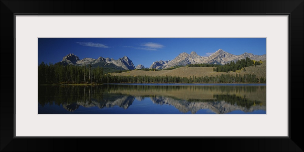 Reflection of mountains in water, Sawtooth Mountains, Redfish lake, Sawtooth National Recreation Area, Sequoia National Pa...